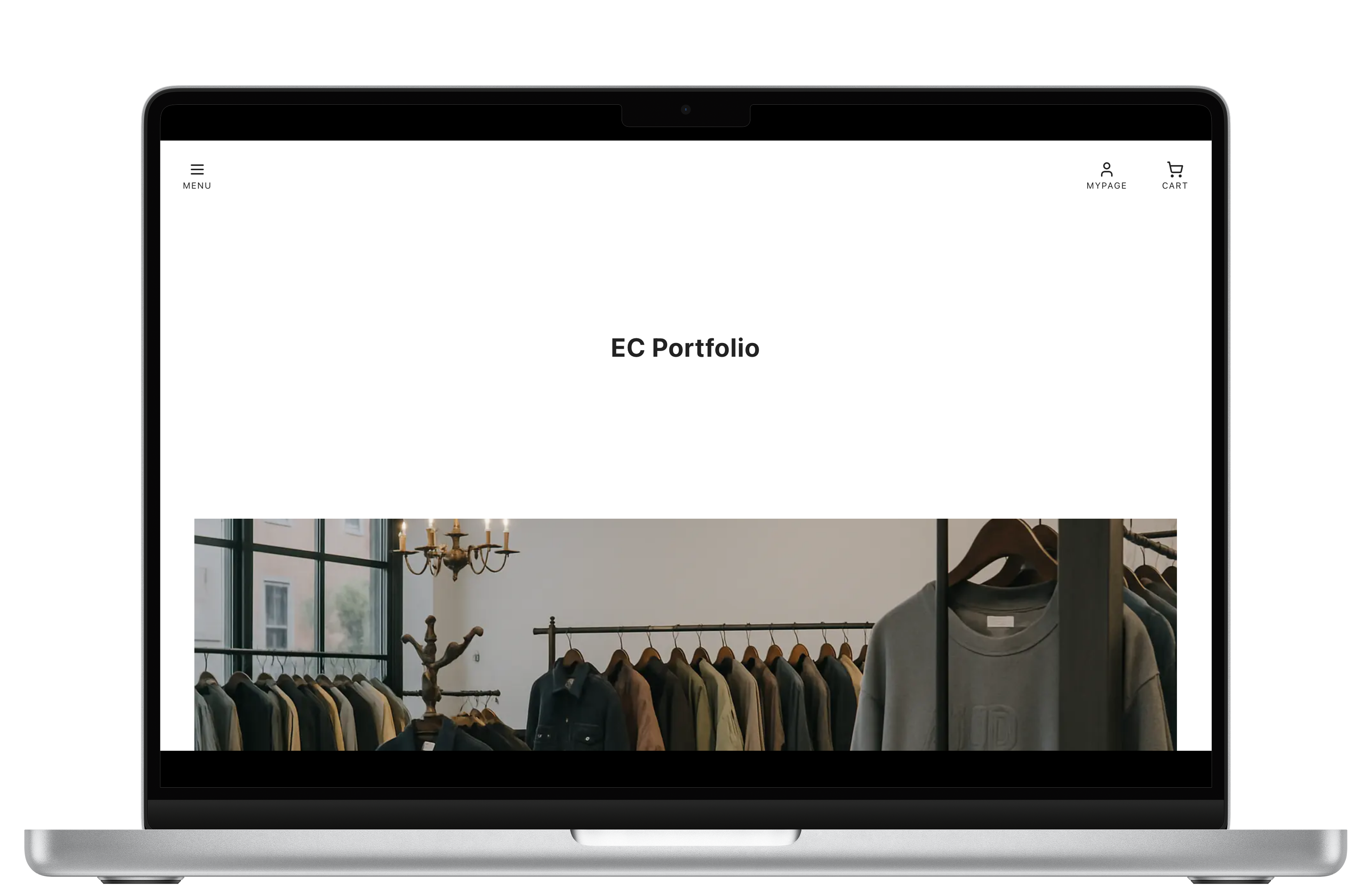 Website mockup on laptop